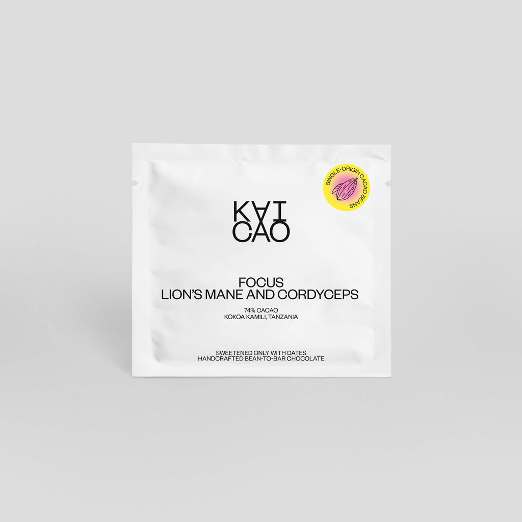 Functional chocolate bar for focus - daily brain stimulant with Lion's Mane and Cordyceps KAI CAO